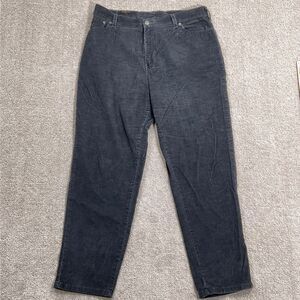 Levis 550 Pants Women 14M Black Gray Corduroy Relaxed Taper Stretch Bat Wing USA